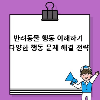 반려동물 행동 이해하기  다양한 행동 문제 해결 전략